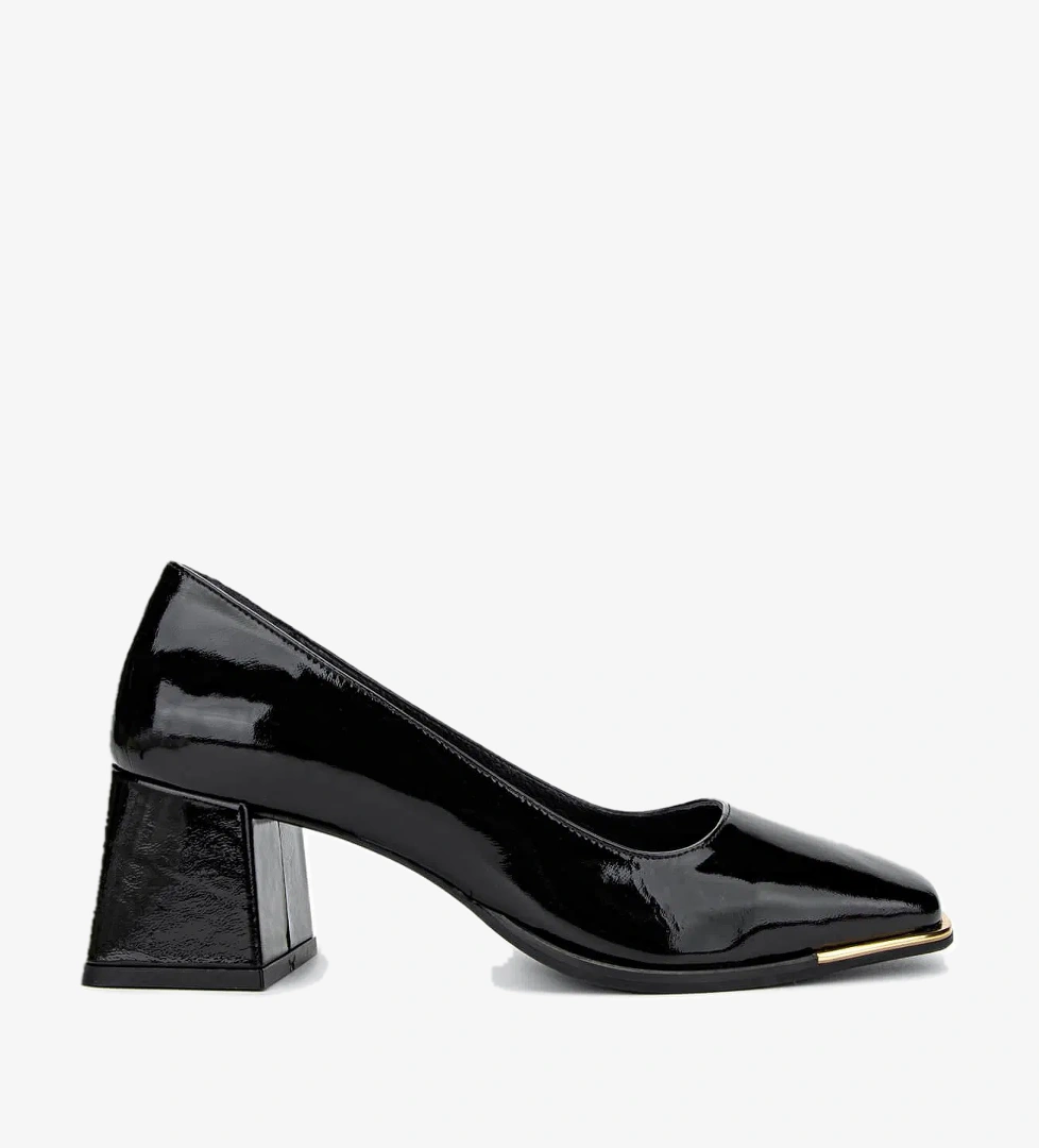 Tamer Tanca Tamer Tanca Kadın Hakiki Deri Siyah Rugan Topuklu Ayakkabı model görseli