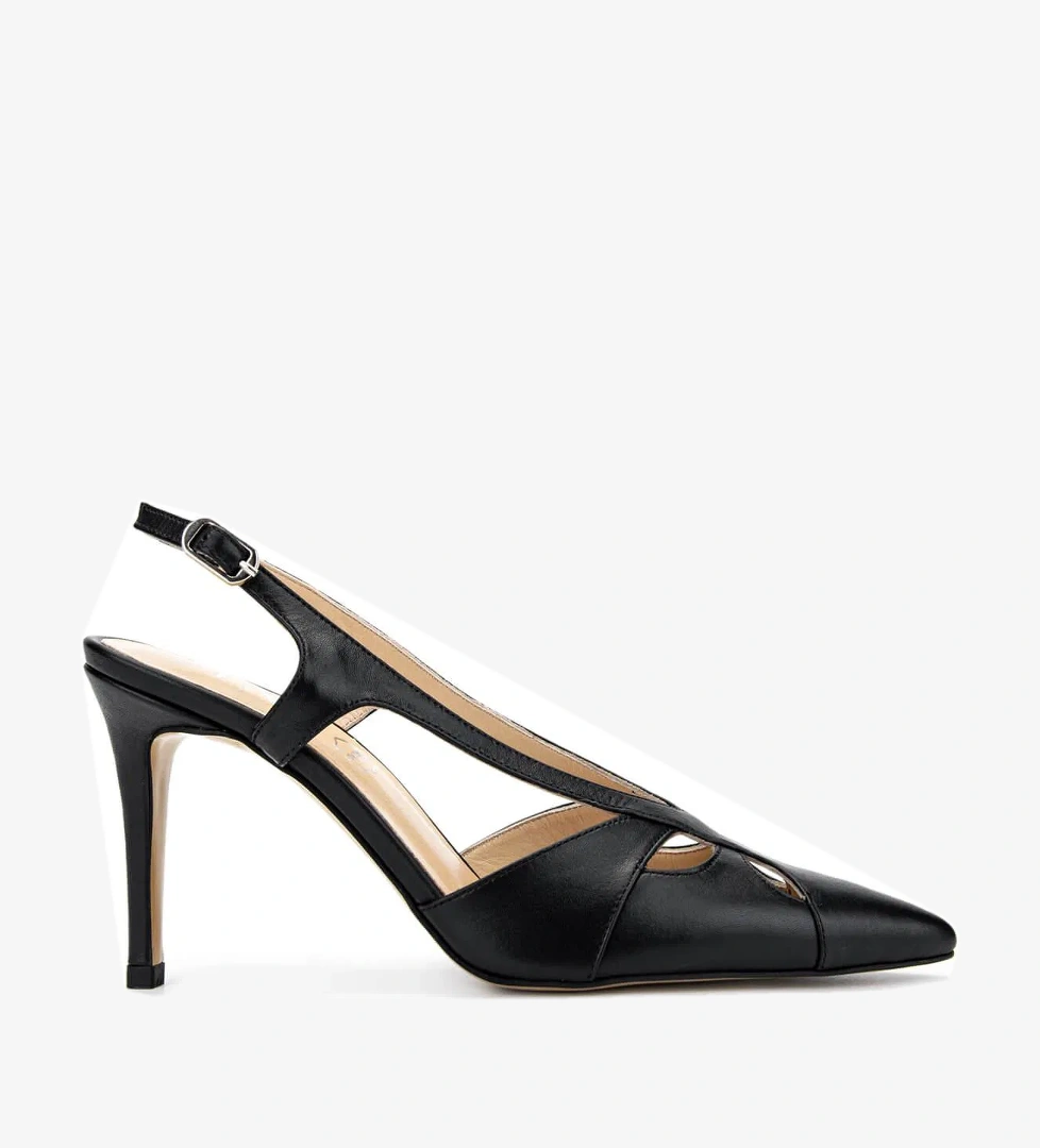 Tamer Tanca Kadın Hakiki Deri Siyah Deri Topuklu Ayakkabı - Görsel 1