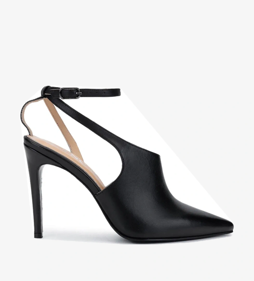 Tamer Tanca Kadın Hakiki Deri Siyah Topuklu Ayakkabı - Görsel 1