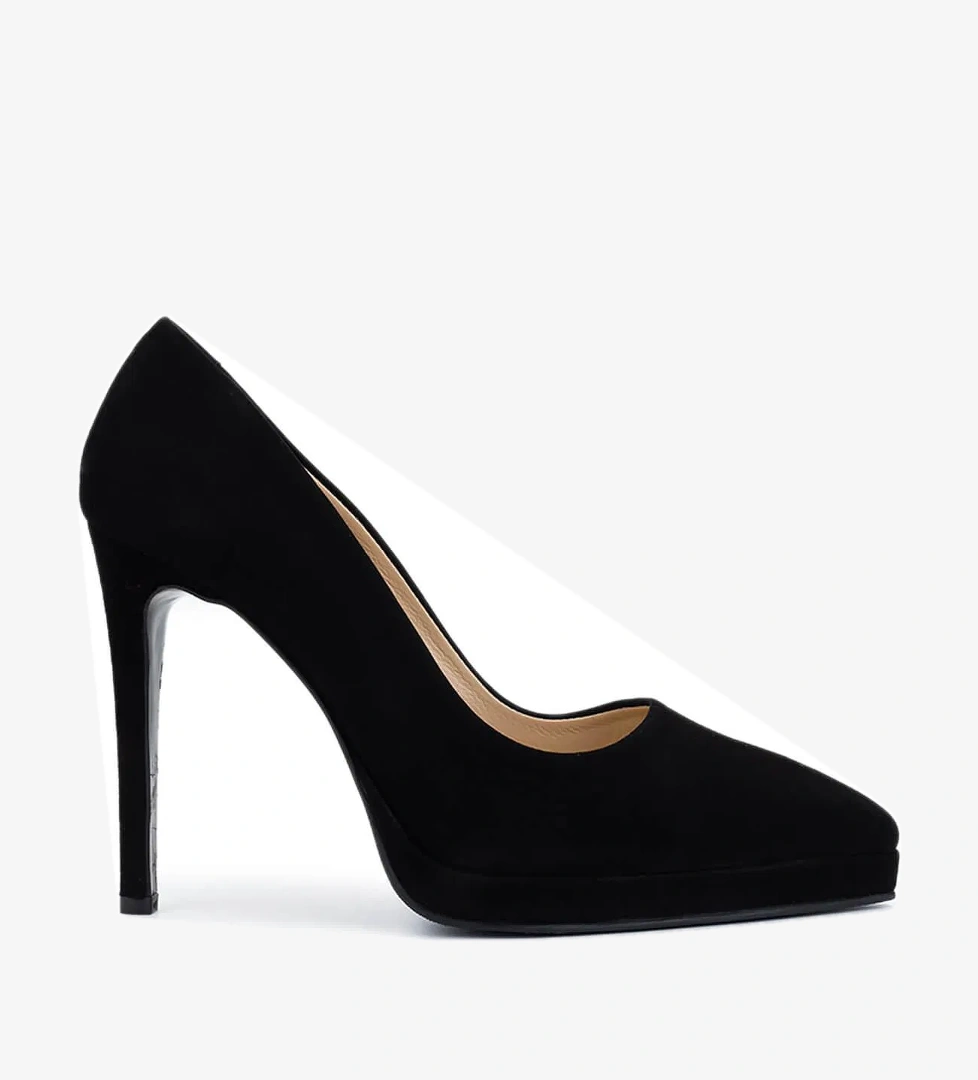 Tamer Tanca Tamer Tanca Kadın Hakiki Deri Siyah Süet Topuklu Ayakkabı model görseli