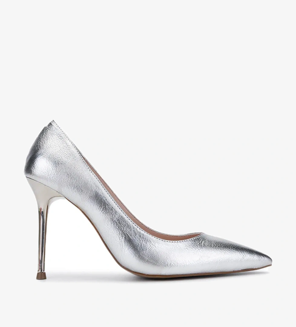 Tamer Tanca Kadın Vegan Gri Topuklu Ayakkabı - Görsel 1