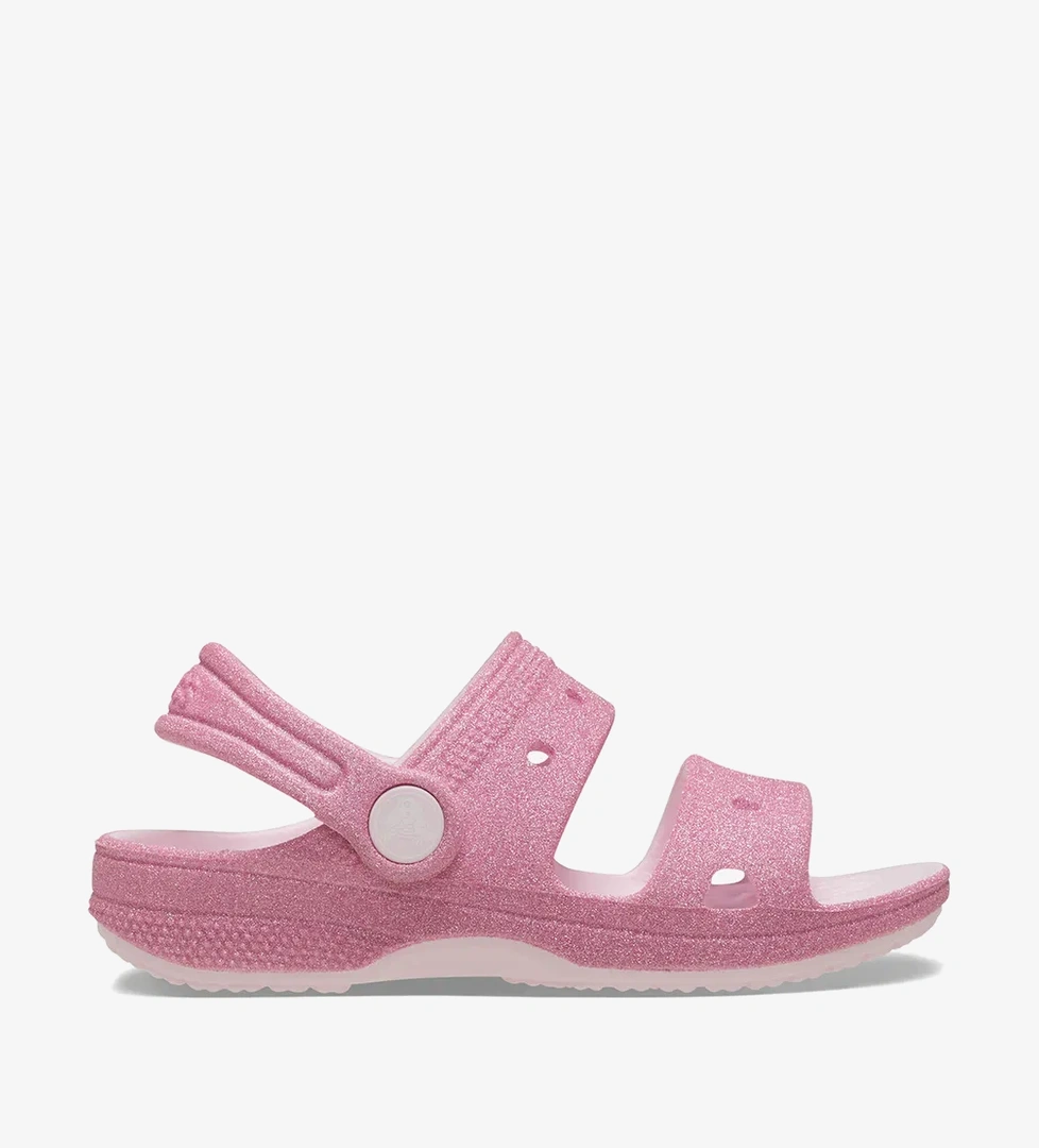 Crocs Classic Glitter Çocuk Pembe Sandalet - Görsel 1