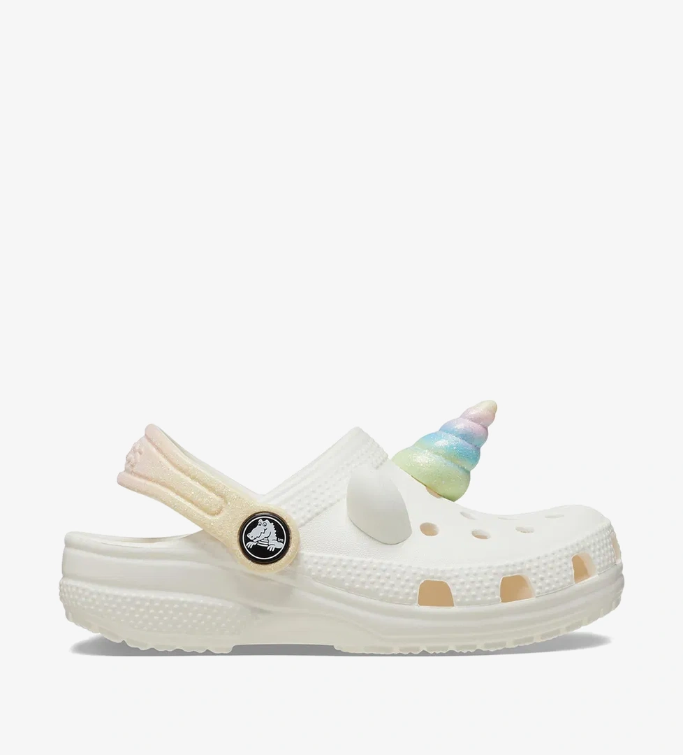 Crocs Classic I AM Rainbow Unicorn Bebek Beyaz Terlik - Görsel 1