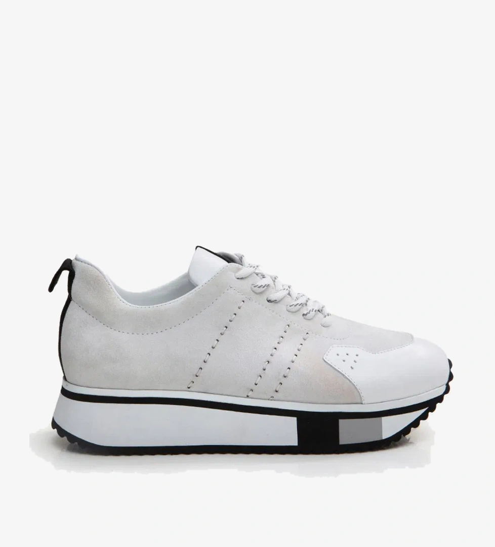 Erkek Deri Beyaz Spor Ayakkabı - Görsel 1