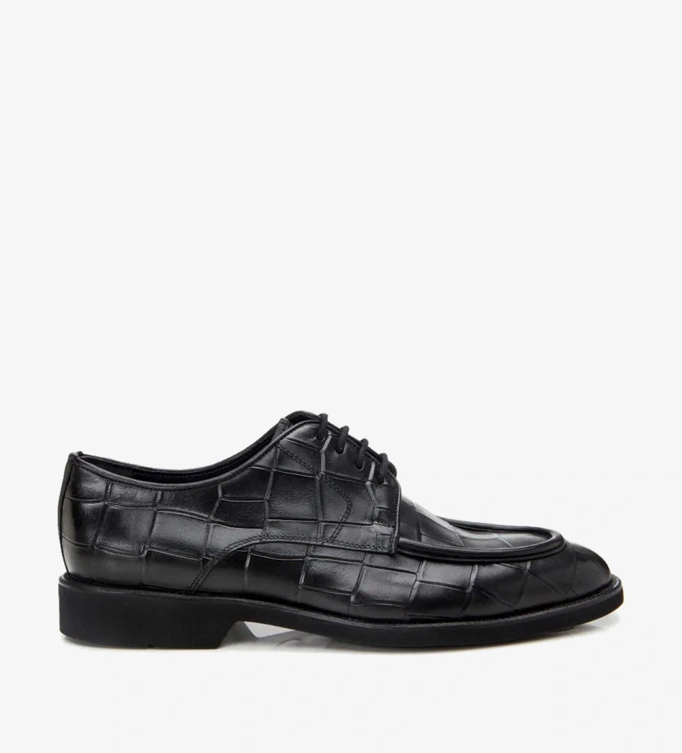 Erkek Deri Siyah Hafif Tabanlı Şık Klasik Ayakkabı - Görsel 1