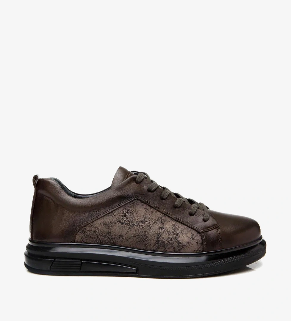 Erkek Deri Haki Spor Ayakkabı