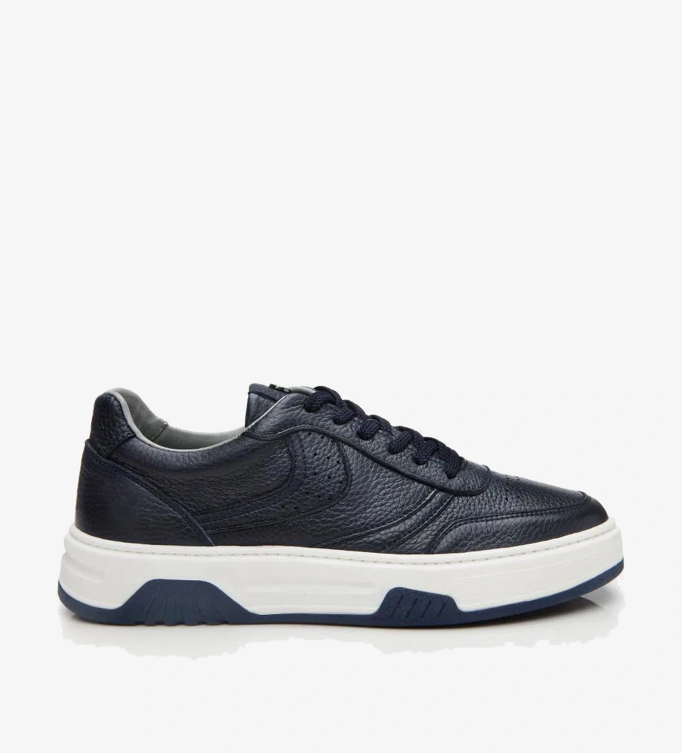 Erkek Deri Lacivert Yüksek Tabanlı Spor Ayakkabı - Görsel 1