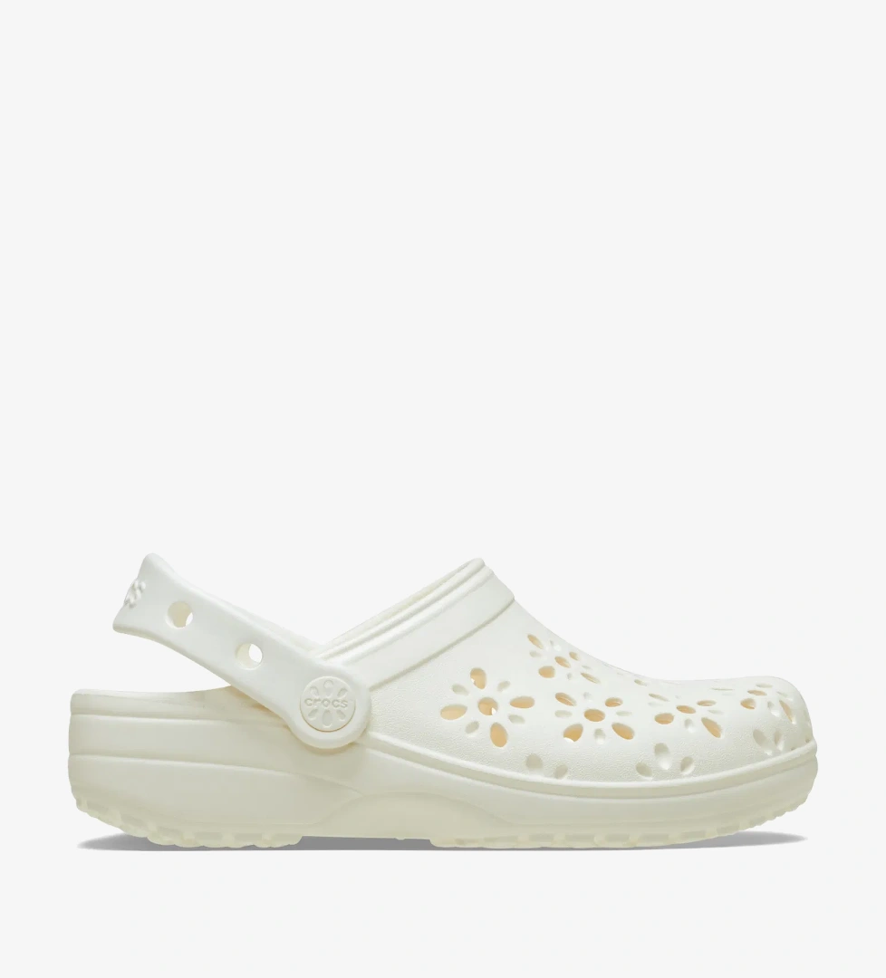 Crocs Crocs Classic Floral Cut Out Clog Kadın Krem Terlik model görseli