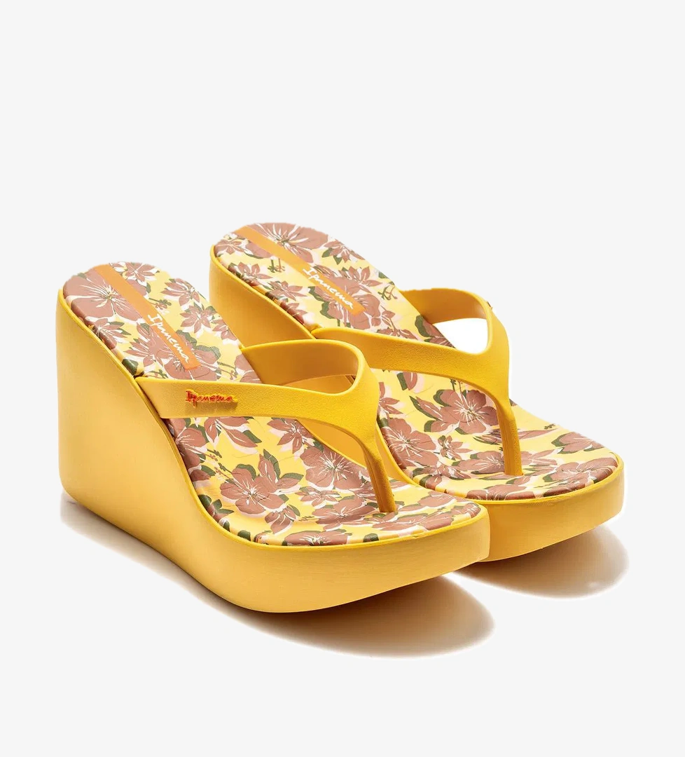 Aloha Topuklu Kadın Parmak Arası Terlik Sarı 35/40 - Görsel 1
