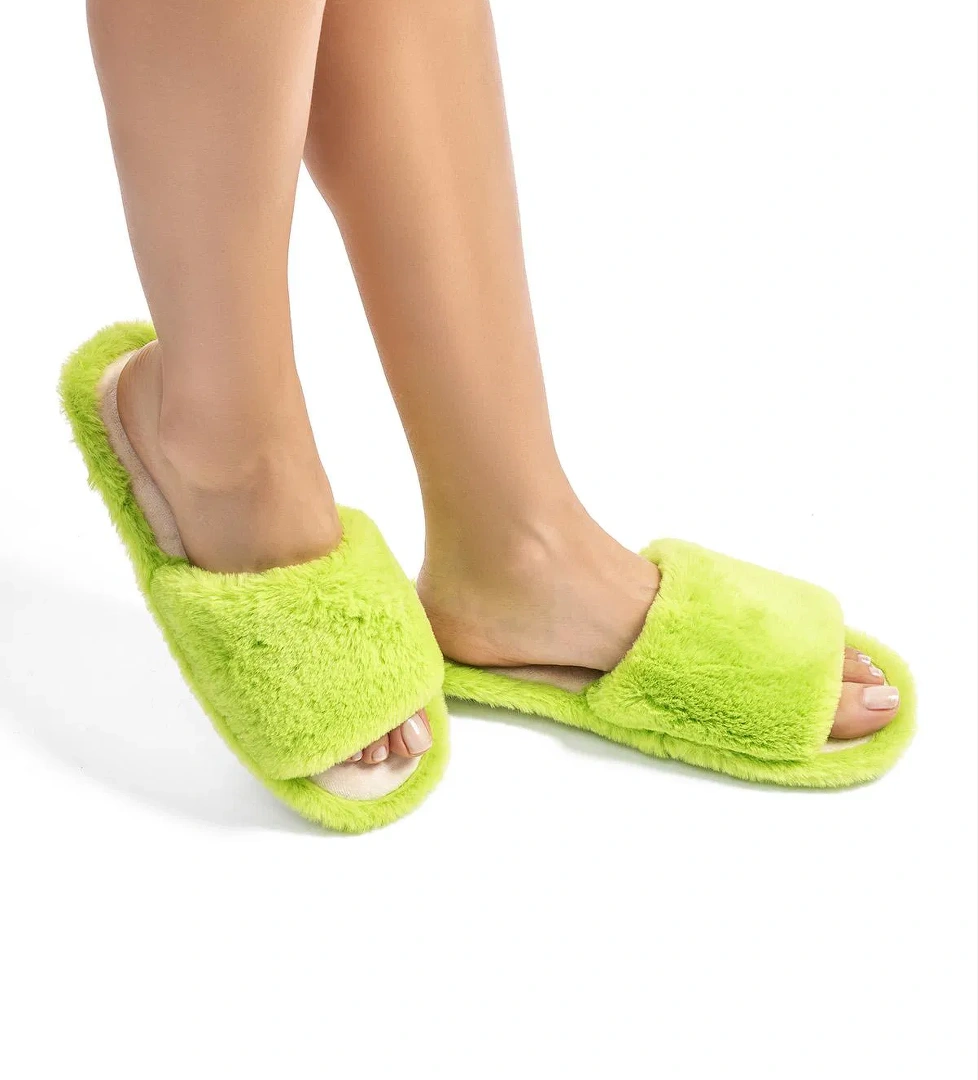 Lisa Peluş Kadın Ev Terliği Yeşil 36/41 - Görsel 1