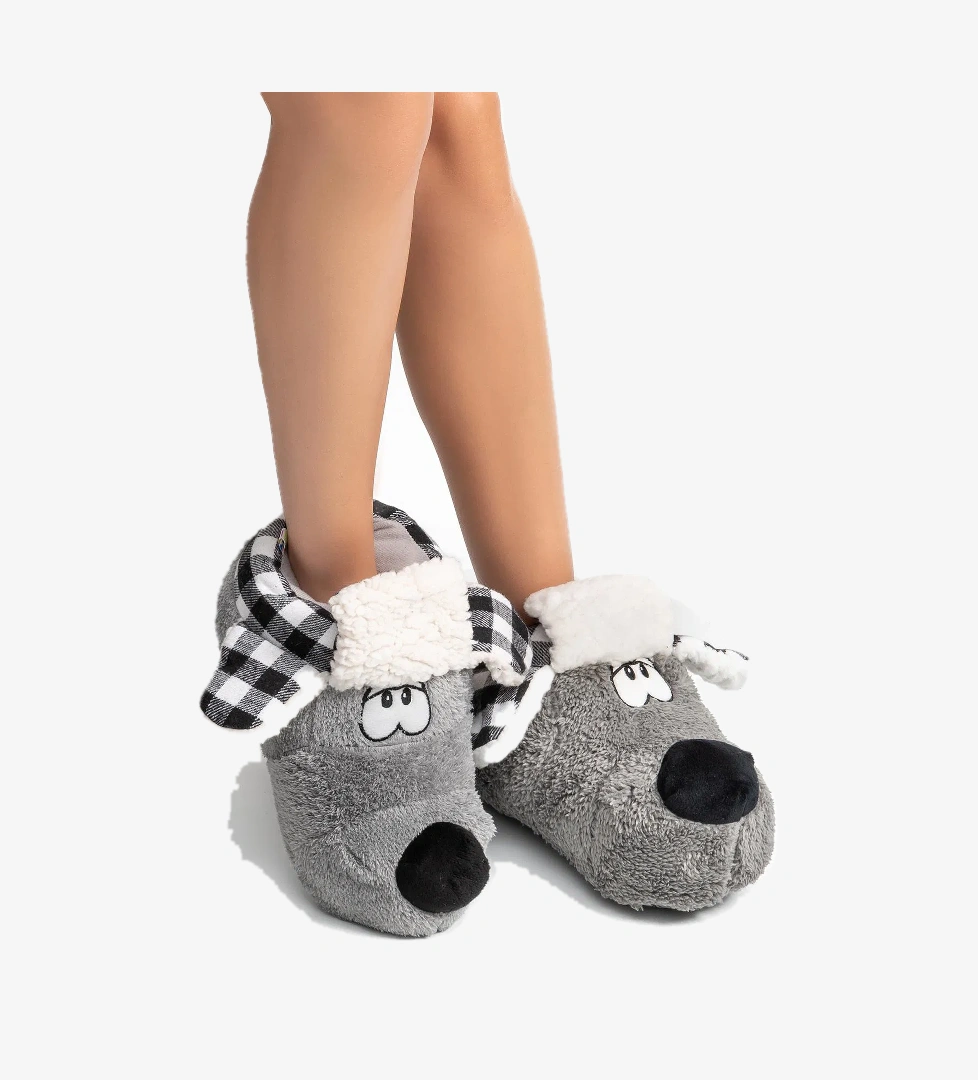 Twigy Dodo Kadın,Garson Boy Hayvanlı Panduf Gri 36/41 model görseli