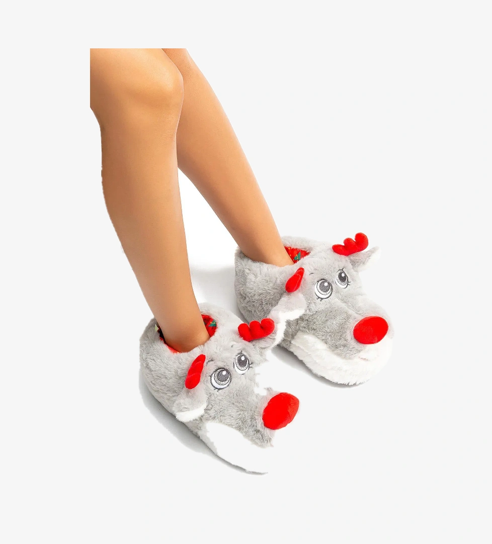 Betty Kadın Hayvanlı Panduf Gri 36/41 - Görsel 1