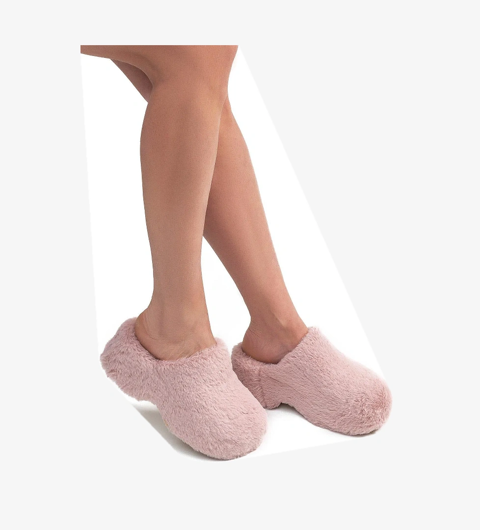 Lilo Peluş Kadın Topuklu Ev Terliği Pudra 36/40 - Görsel 1