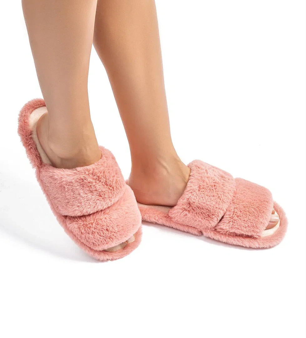 Mona Peluş Kadın Ev Terliği Pembe 36/41 - Görsel 1