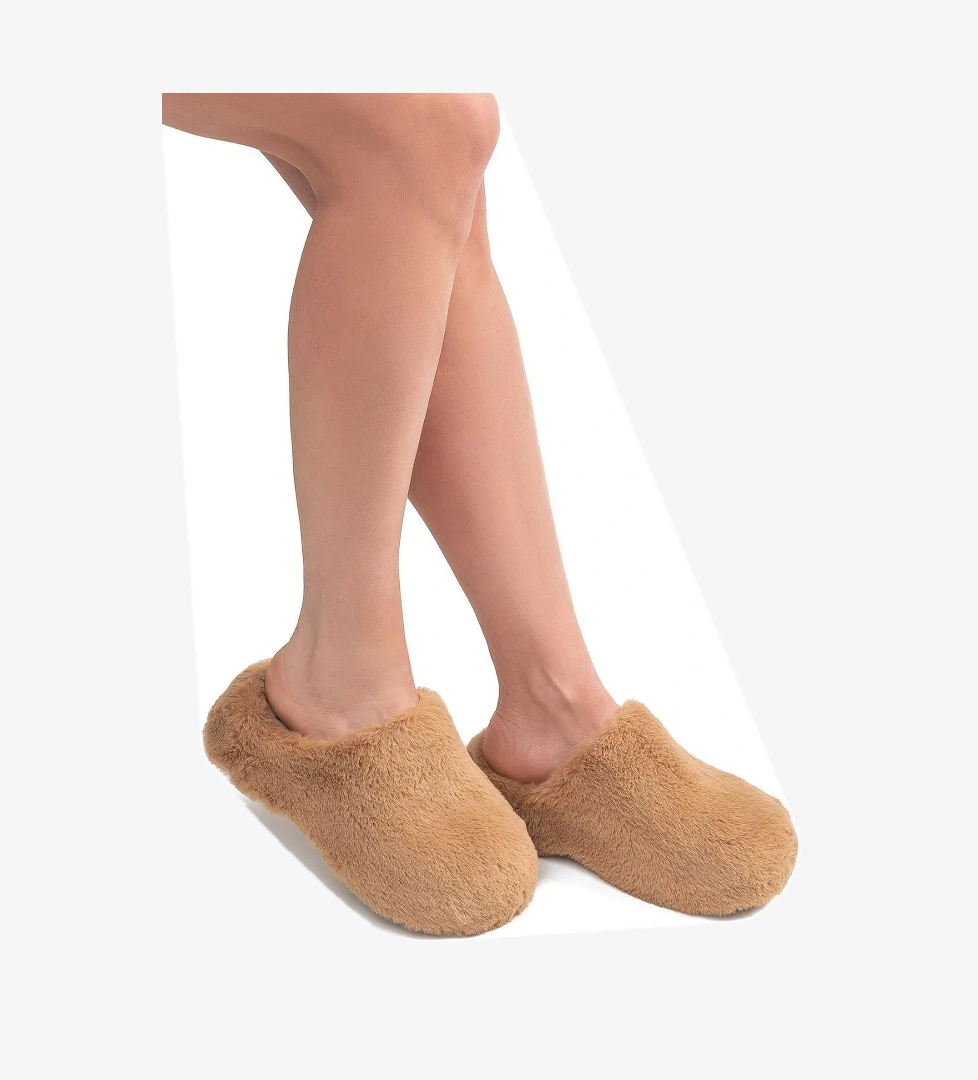 Lilo Peluş Kadın Topuklu Ev Terliği Kahverengi 36/40 - Görsel 1