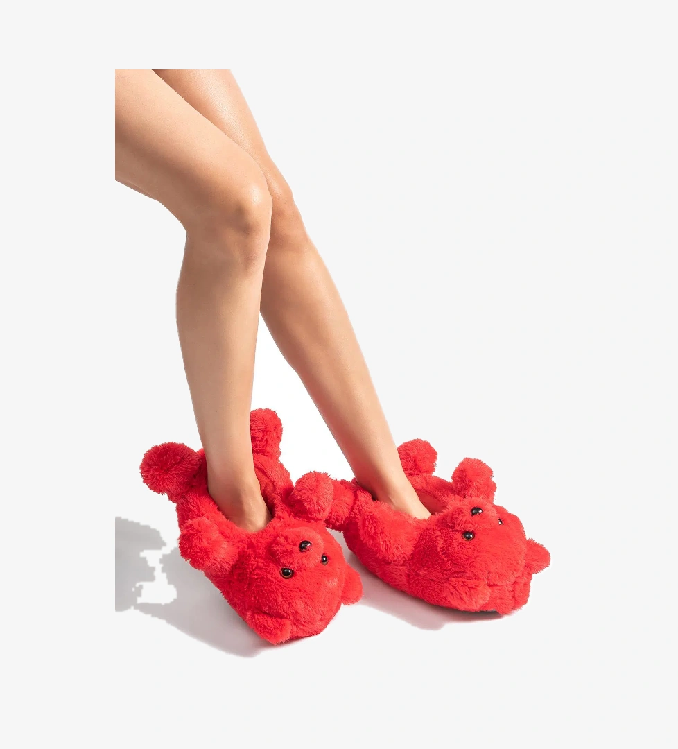 Teddy Kadın Hayvanlı Panduf Kırmızı 36/41 - Görsel 1