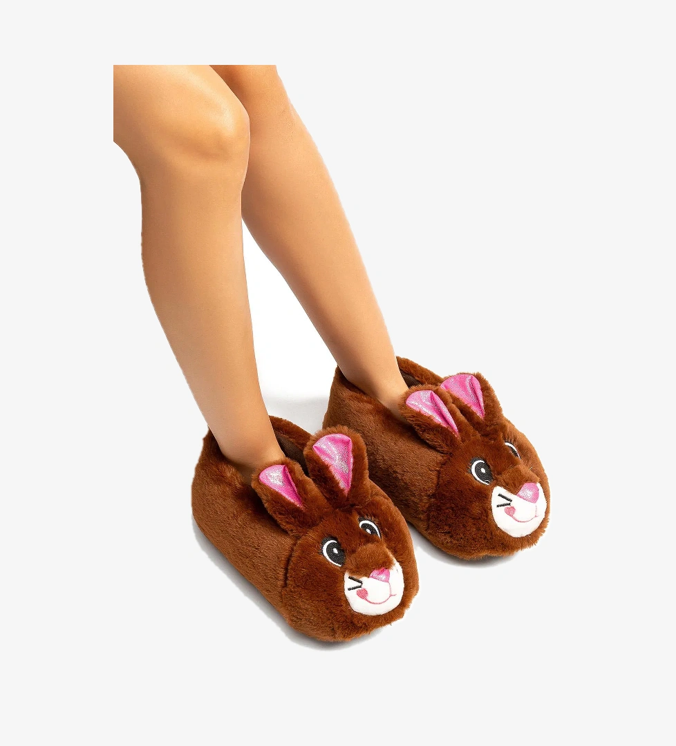 Nara Kadın Hayvanlı Panduf Kahverengi 36/41 - Görsel 1