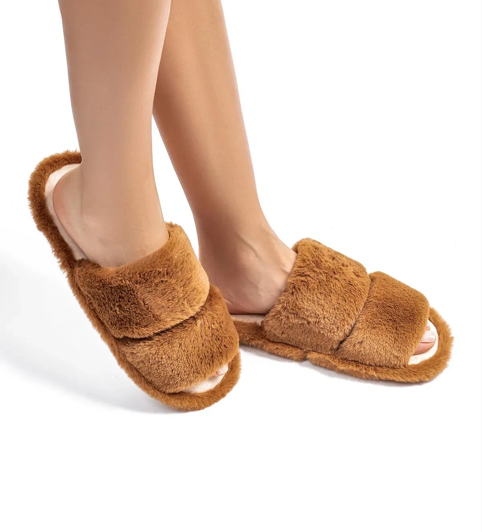 Twigy Mona Peluş Kadın Ev Terliği Kahverengi 36/41 model görseli