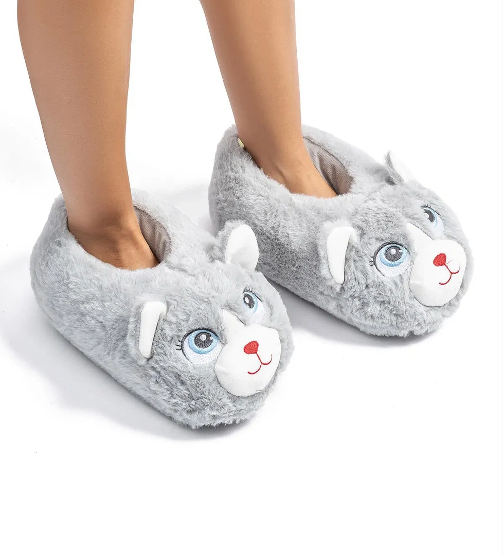 Kontes Kadın Hayvanlı Panduf Gri 36/41 - Görsel 1