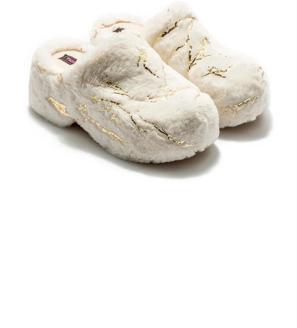 Lilo Peluş Kadın Topuklu Ev Terliği Beyaz 36/40 - Görsel 1