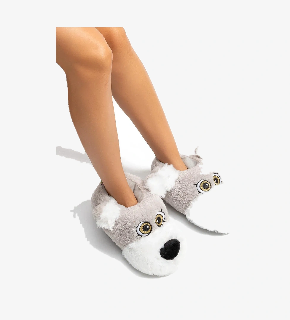 Lulu Kadın, Garson Boy Hayvanlı Panduf Gri 36/41 - Görsel 1