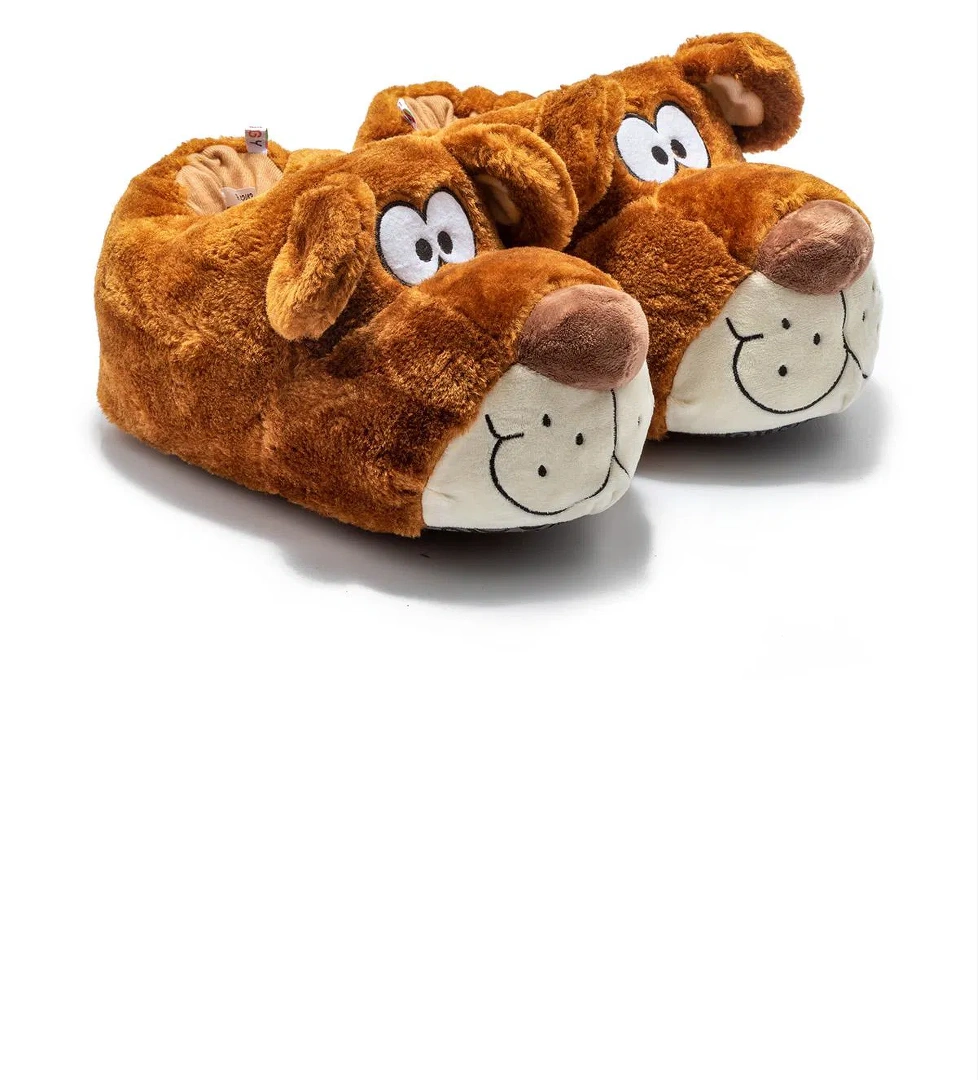 Fibert Kadın, Garson Boy Hayvanlı Panduf Kahverengi 36/41 - Görsel 1