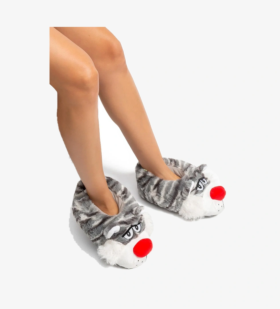 Silvo Kadın Hayvanlı Panduf Gri 36/41 - Görsel 1