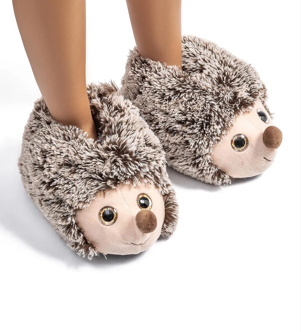 Kirpi 23 Kadın Hayvanlı Panduf Kahve 36/41 - Görsel 1