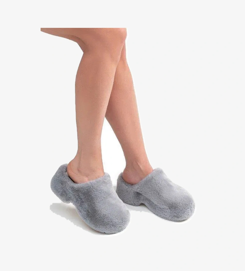 Lilo Peluş Kadın Topuklu Ev Terliği Gri 36/40 - Görsel 1