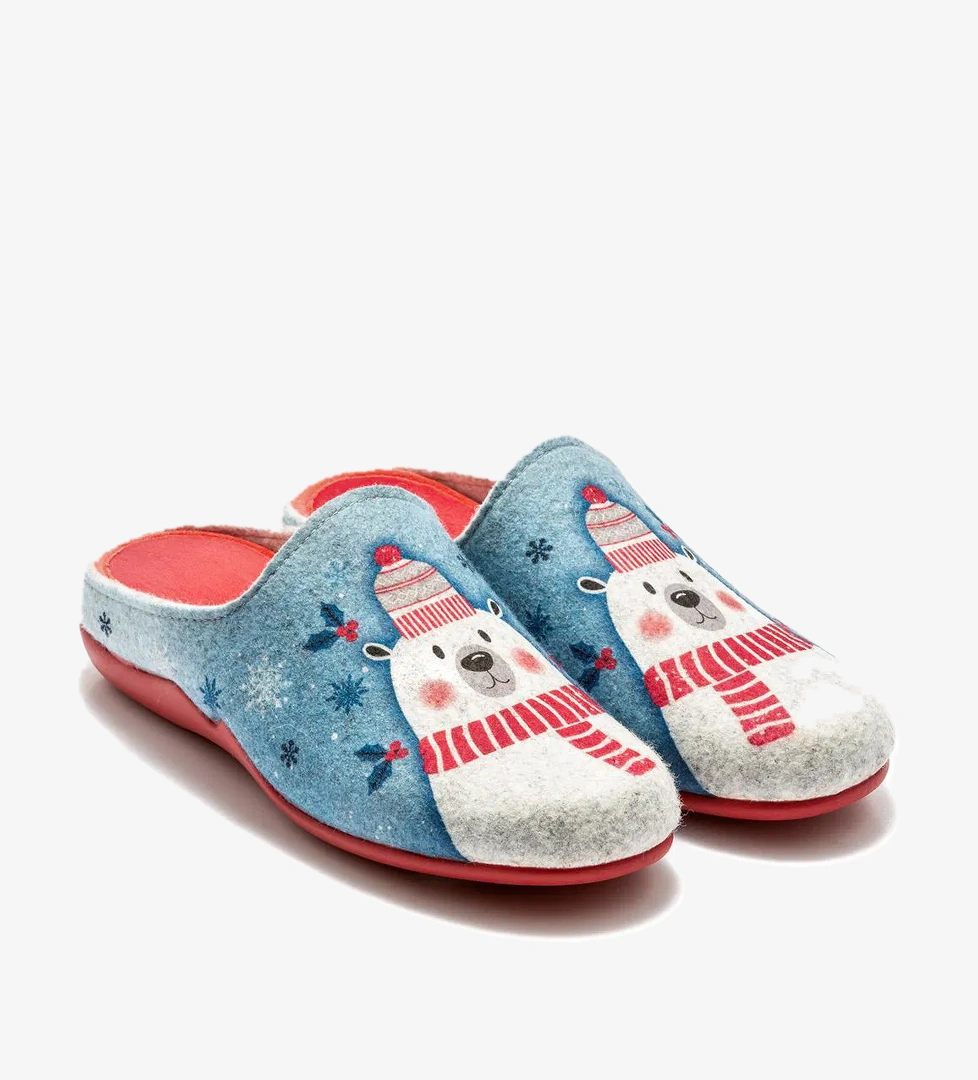 Kar Adam Kadın Ev Terliği Mavi 36/41 - Görsel 1