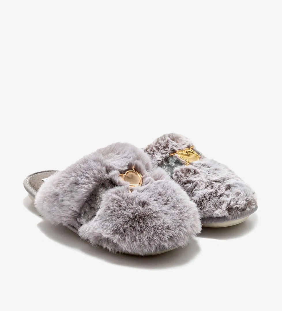 Jane Peluş Kadın Ev Terliği Gri 36/41 - Görsel 1