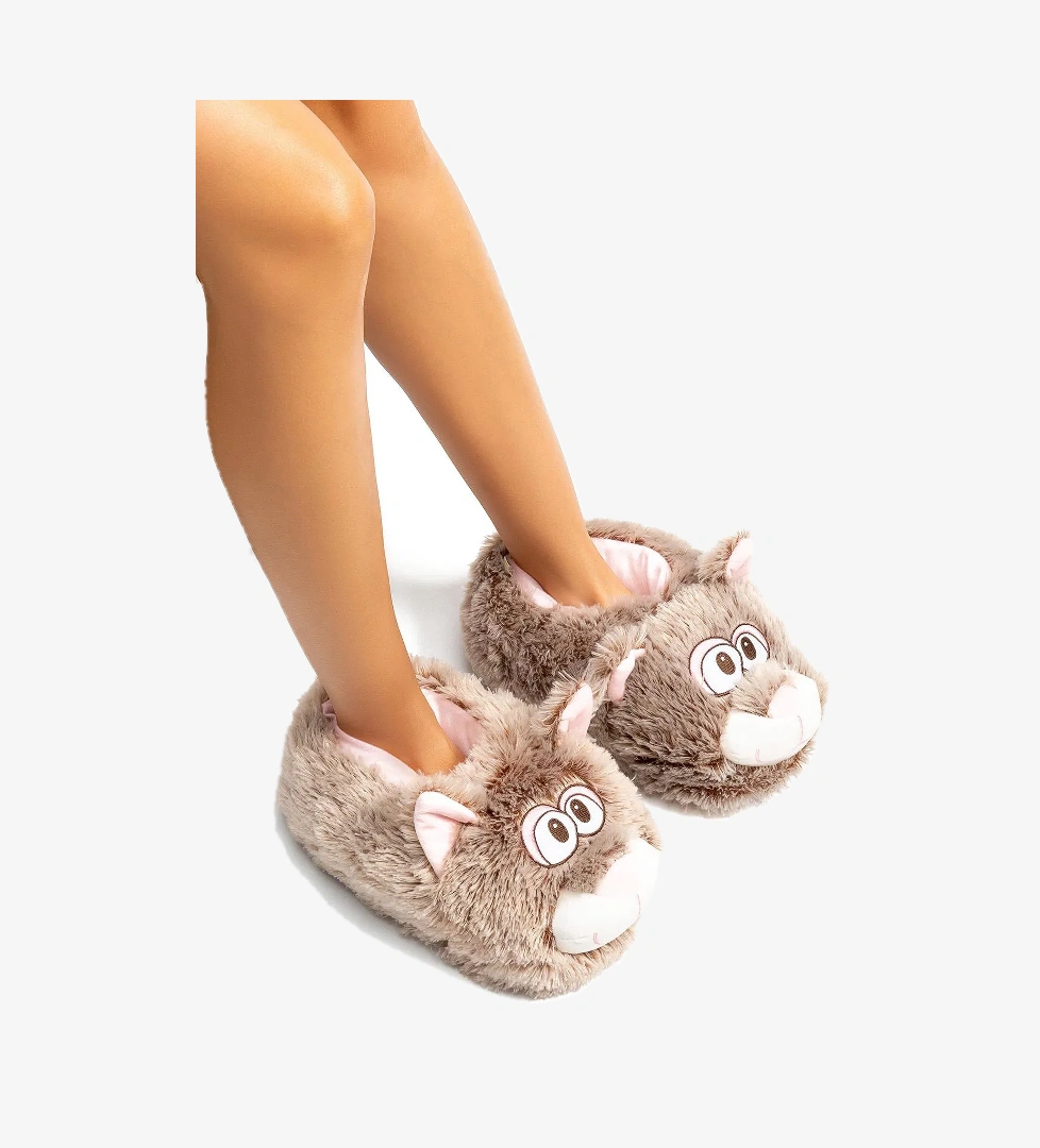 Razy Kadın Hayvanlı Panduf Kahverengi 36/41 - Görsel 1