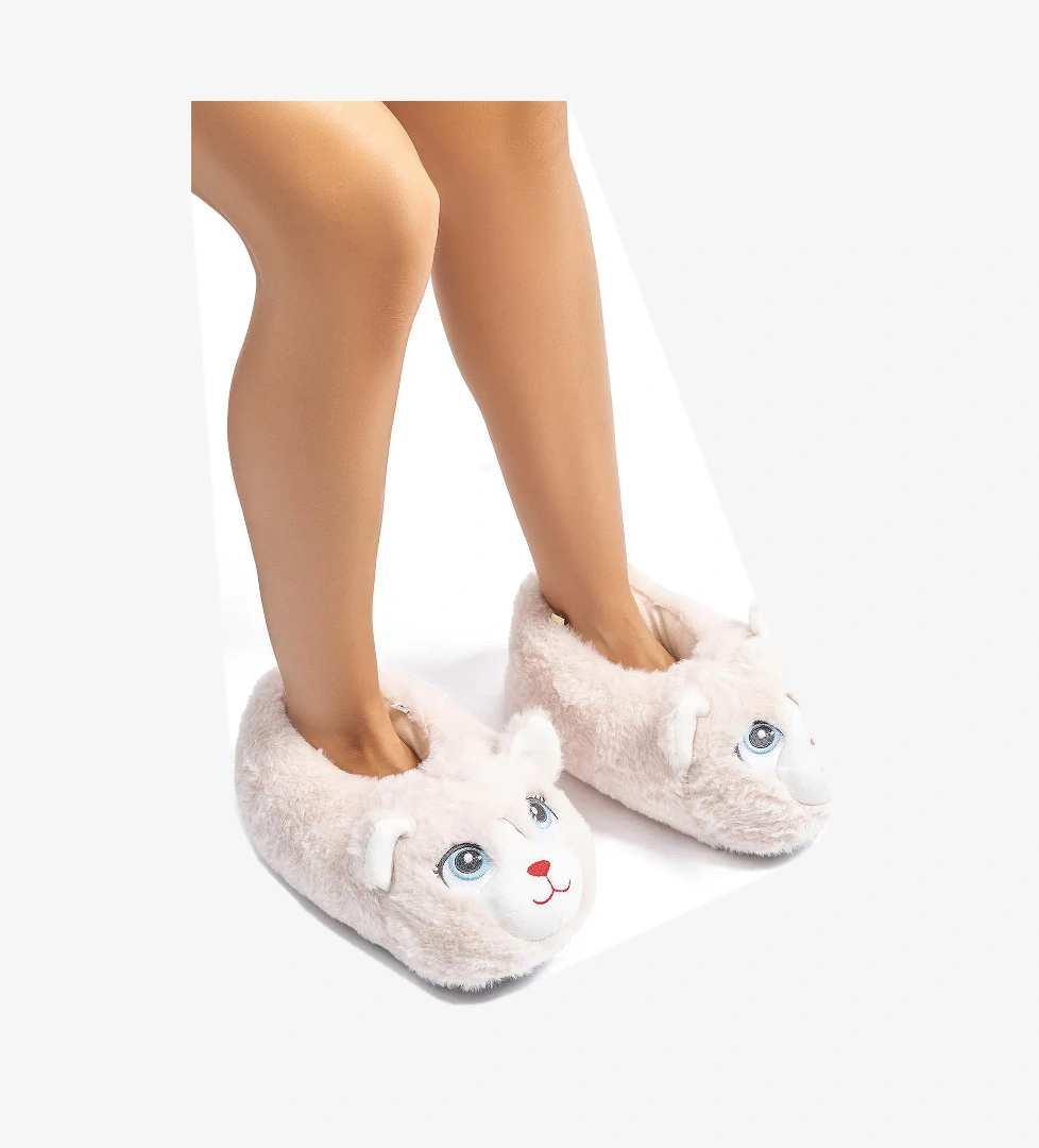 Kontes Kadın Hayvanlı Panduf Bej 36/41 - Görsel 1