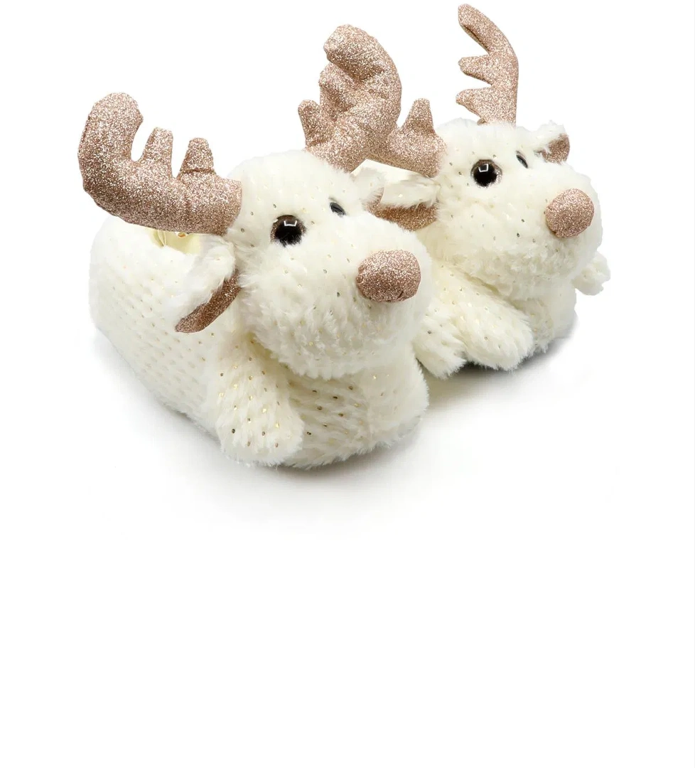 Geyik Star Kadın Hayvanlı Panduf Beyaz 36/41 - Görsel 1