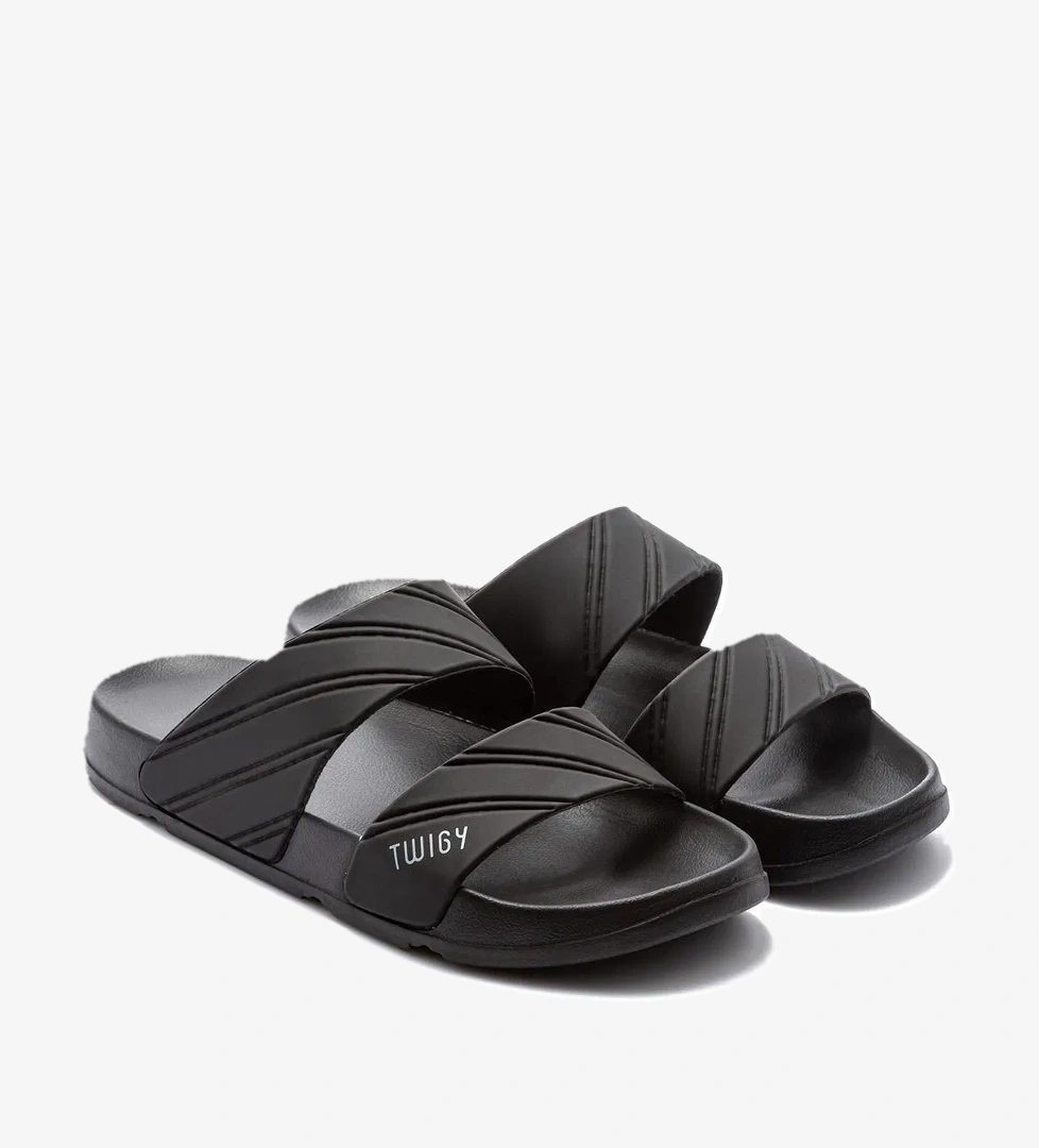 Kevin Çizgili Erkek Terlik Siyah 40/45 - Görsel 1