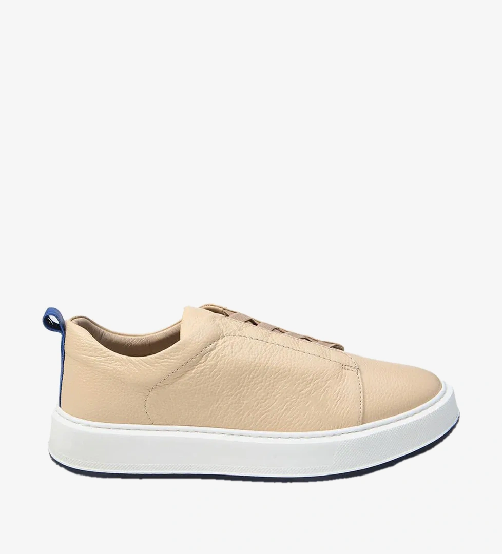 Erkek Deri Bej Günlük Ayakkabı - Görsel 1