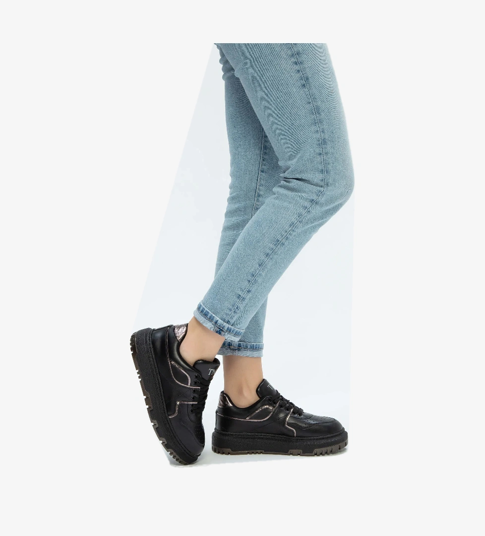 Tamer Tanca Tamer Tanca Kadın Vegan Siyah Sneakers &amp; Spor Ayakkabı | FashFed Siyah - 1. görsel