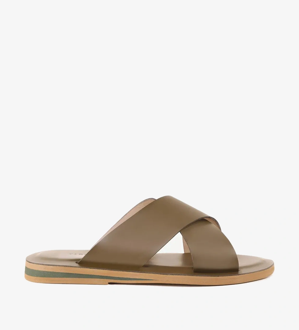 Yargıcı YARGICI Çapraz Bantlı Deri Terlik model görseli