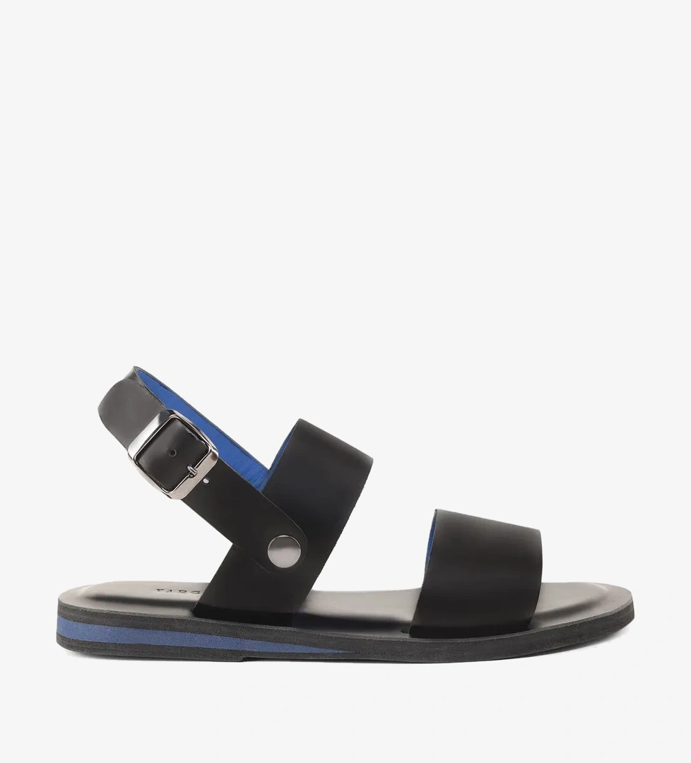 YARGICI Renkli Astarlı Deri Sandalet - Görsel 1