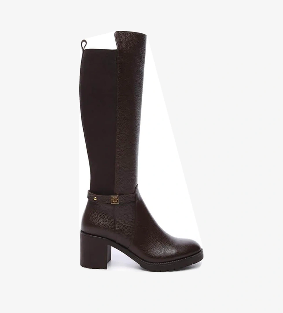 Tamer Tanca Kadın Hakiki Deri Kahverengi Çizme - Görsel 1