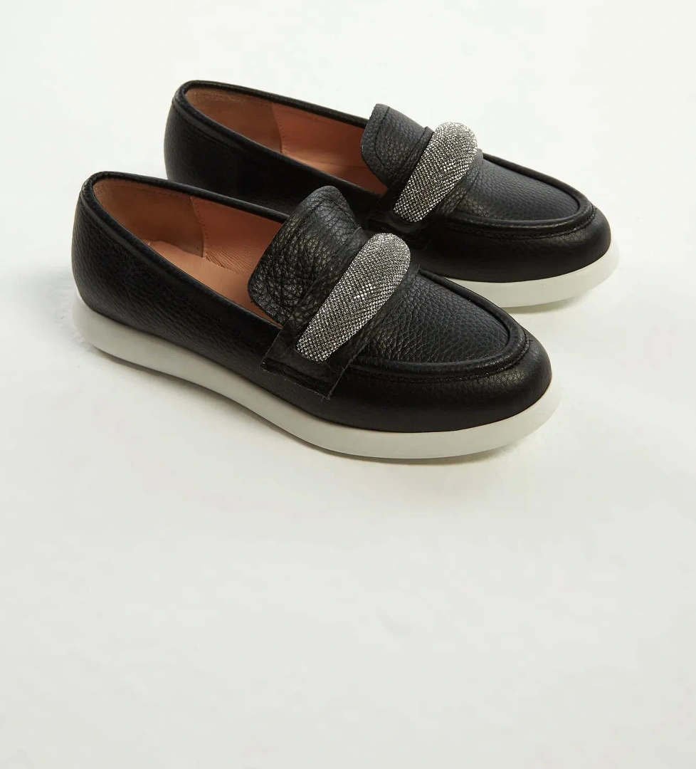 Tamer Tanca Tamer Tanca Kadın Hakiki Deri Siyah Deri Loafer Ayakkabı Casual Ayakkabı | FashFed Siyah - 1. görsel