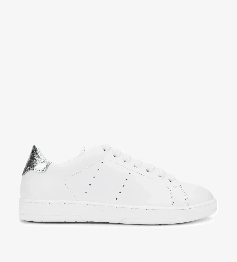 Tamer Tanca Tamer Tanca Kadın Hakiki Deri Beyaz/Gümüş Sneakers &amp; Spor Ayakkabı model görseli