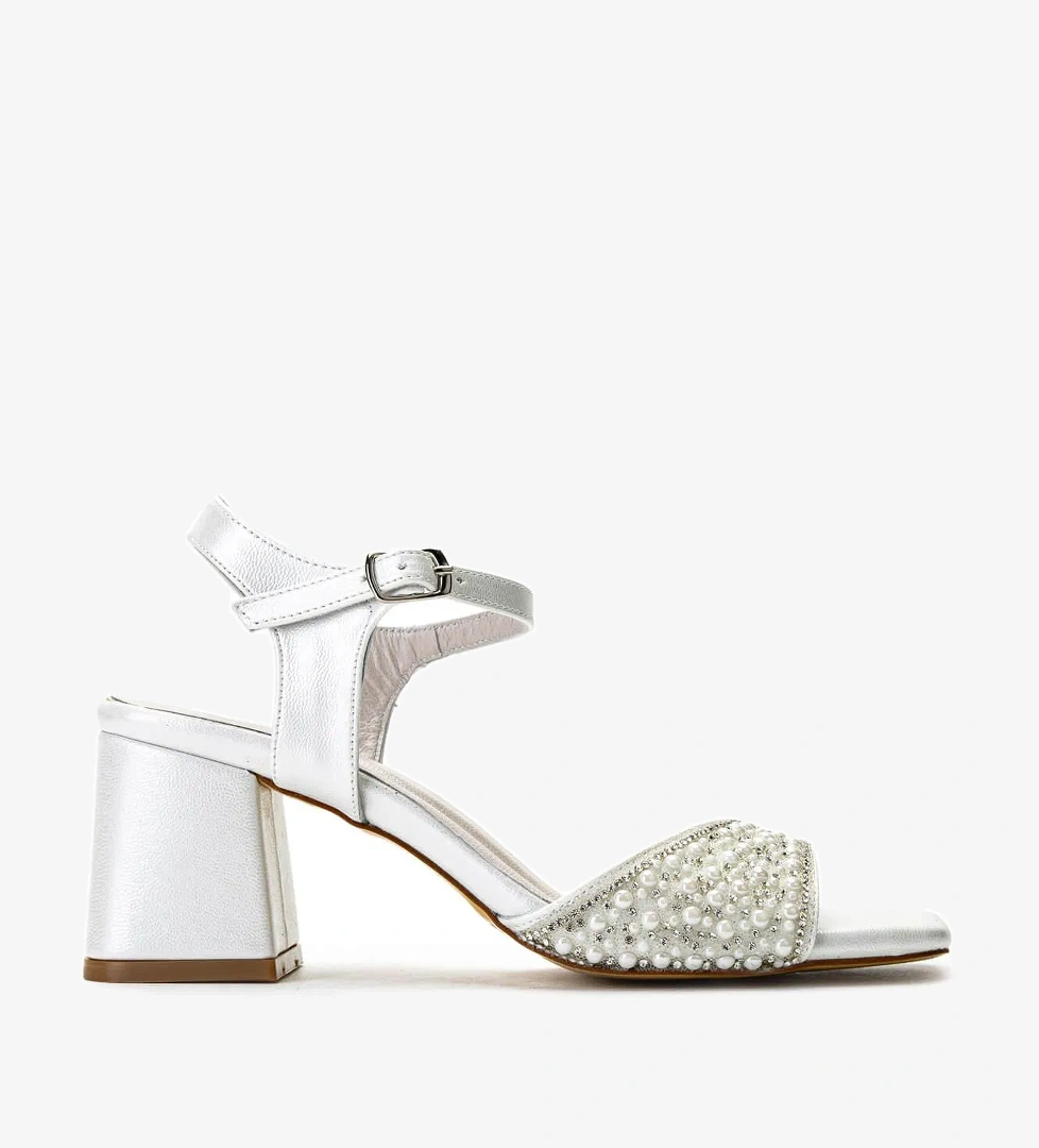 Tamer Tanca Kadın Hakiki Deri Beyaz Sedef Topuklu Ayakkabı - Görsel 1