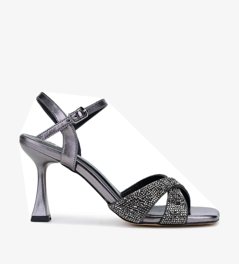 Tamer Tanca Kadın Hakiki Deri Metalik Topuklu Ayakkabı - Görsel 1