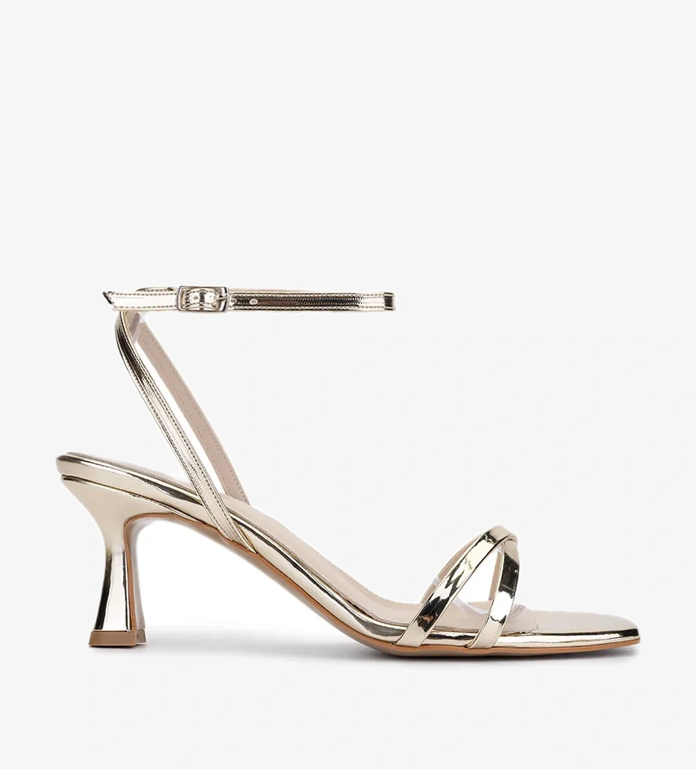 Tamer Tanca Kadın Vegan Altın Topuklu Ayakkabı - Görsel 1