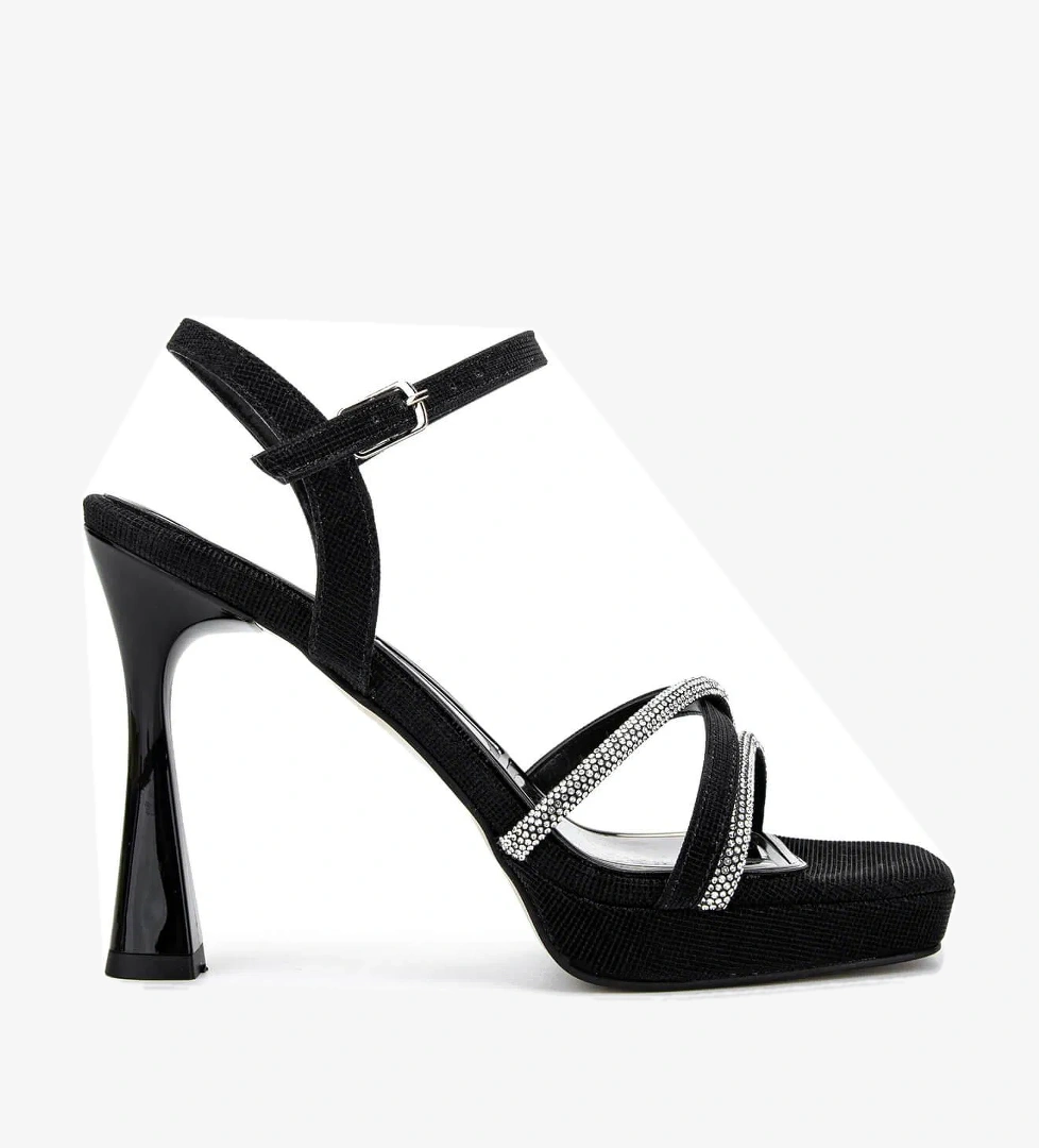 Tamer Tanca Kadın Suni Deri Siyah Topuklu Ayakkabı - Görsel 1