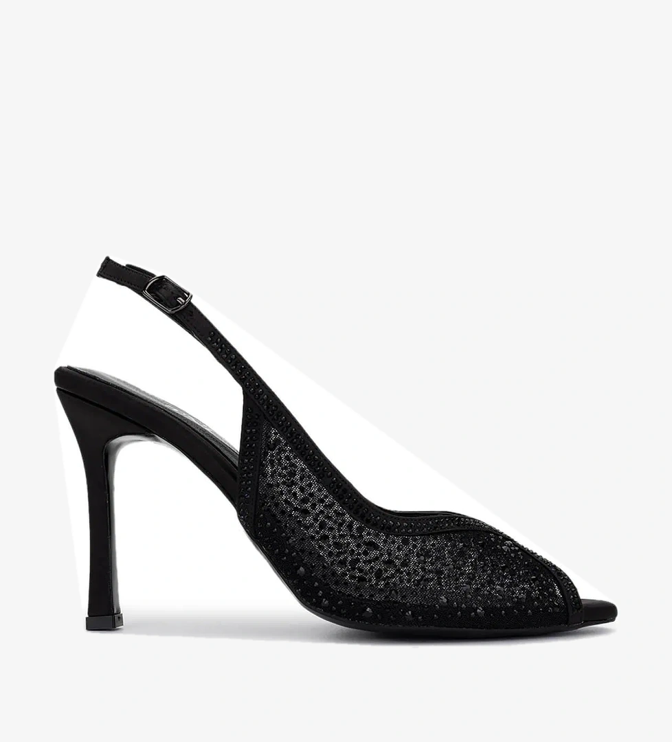 Tamer Tanca Kadın Vegan Siyah Topuklu Ayakkabı - Görsel 1