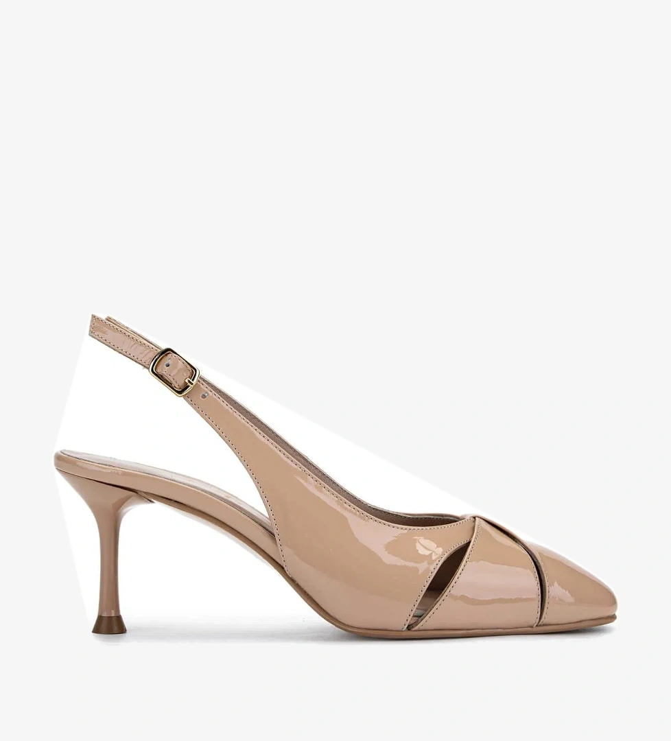 Tamer Tanca Kadın Hakiki Deri Bej Topuklu Ayakkabı - Görsel 1