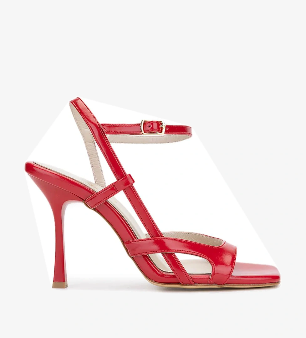 Tamer Tanca Kadın Vegan Kırmızı Topuklu Ayakkabı - Görsel 1