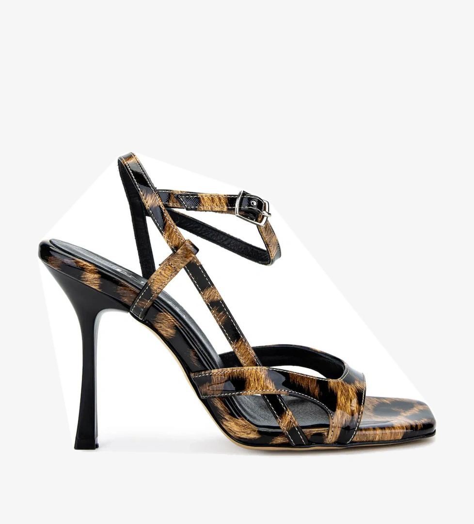 Tamer Tanca Kadın Vegan Leopar Topuklu Ayakkabı - Görsel 1